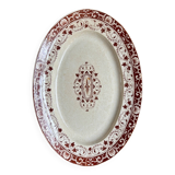 Jules Vieillard oval dish - Bordeaux in iron earth, "Louis XV" service