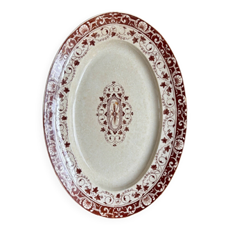 Jules Vieillard oval dish - Bordeaux in iron earth, "Louis XV" service