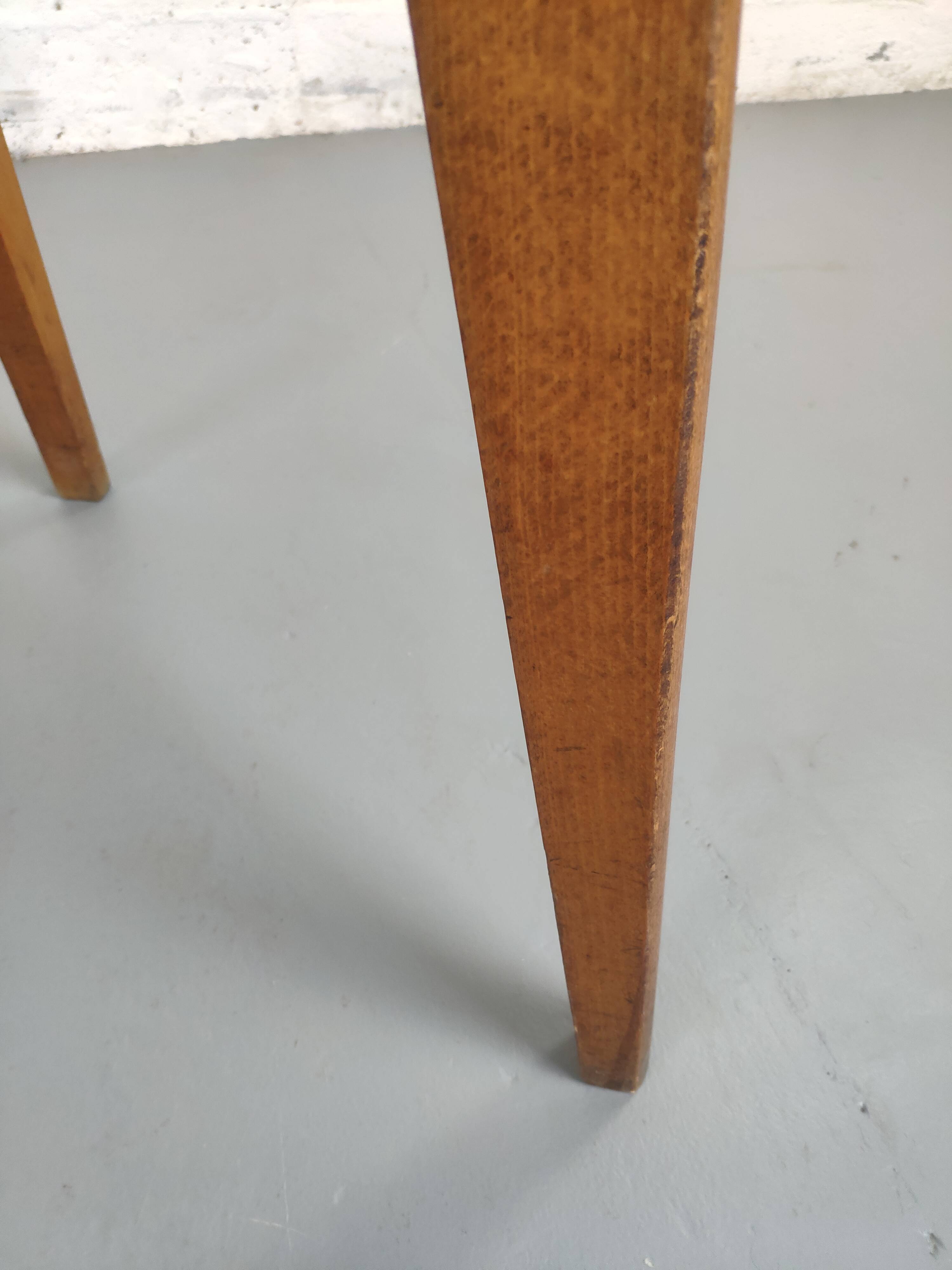 Vintage bistro table rectangular compass feet