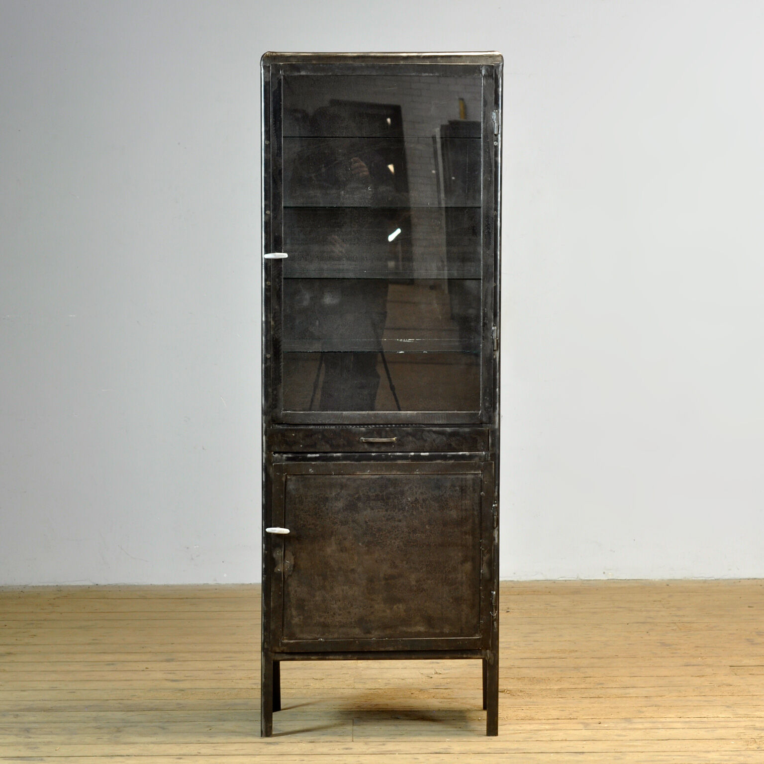 Polished iron medicine cabinet, 1950s