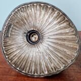 Set of 3 industrial mercury glass pendant lights, GAL (France), 1930s