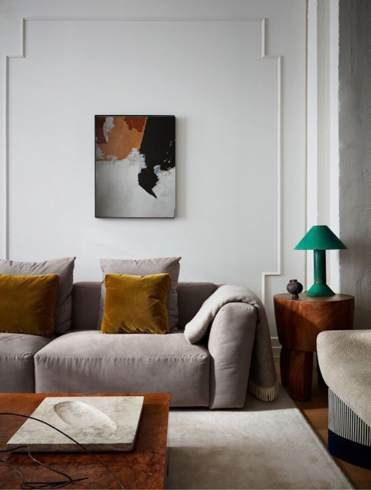 Acrylic canvas "earth" for living room decoration