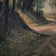 Cottage in the woods, oil on canvas signed
