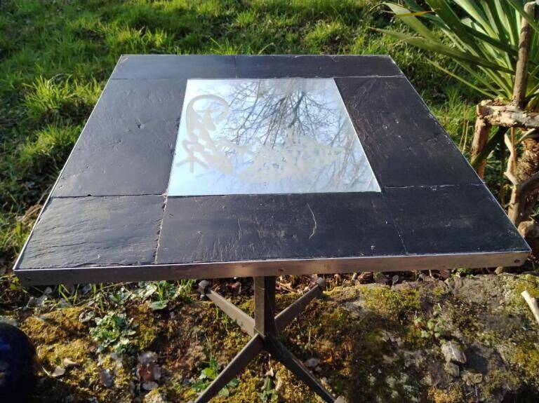 Reimagined coffee table with a Sablé mirror.