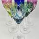 Saint-Louis, 6 verres modèle Monaco en cristal de couleur, 21,5 cm