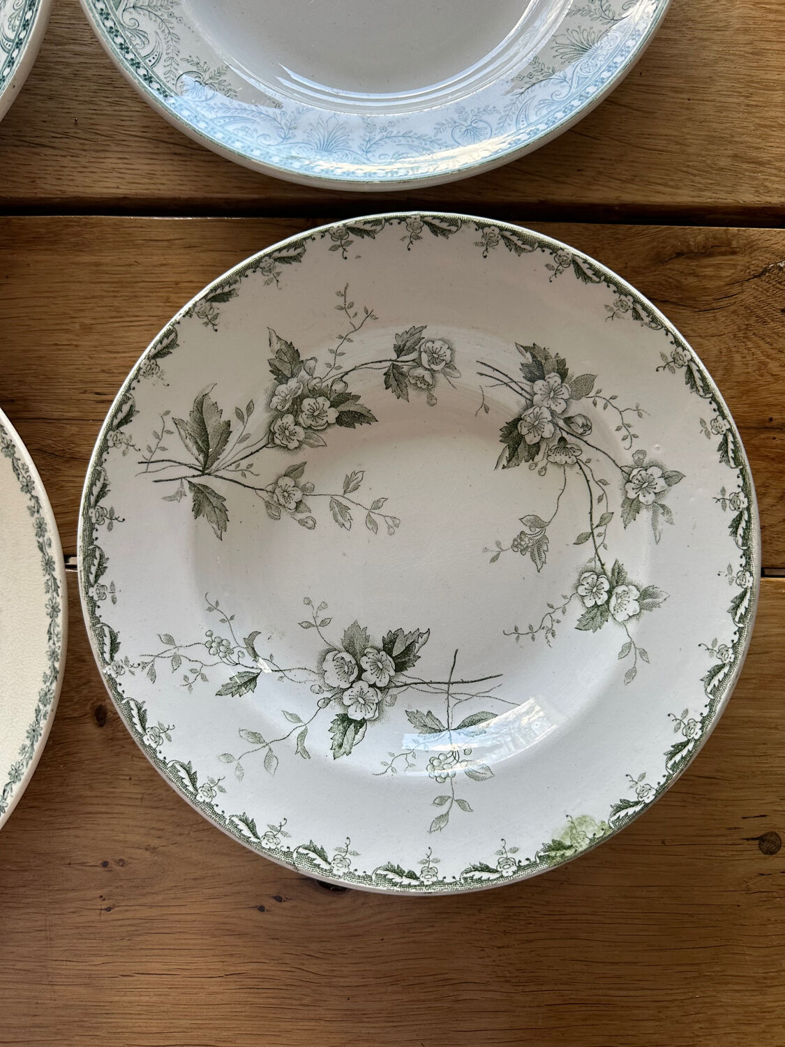 6 mismatched plates