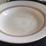 6 old plates mismatched geometric patterns Moulin des Loups, St Amand