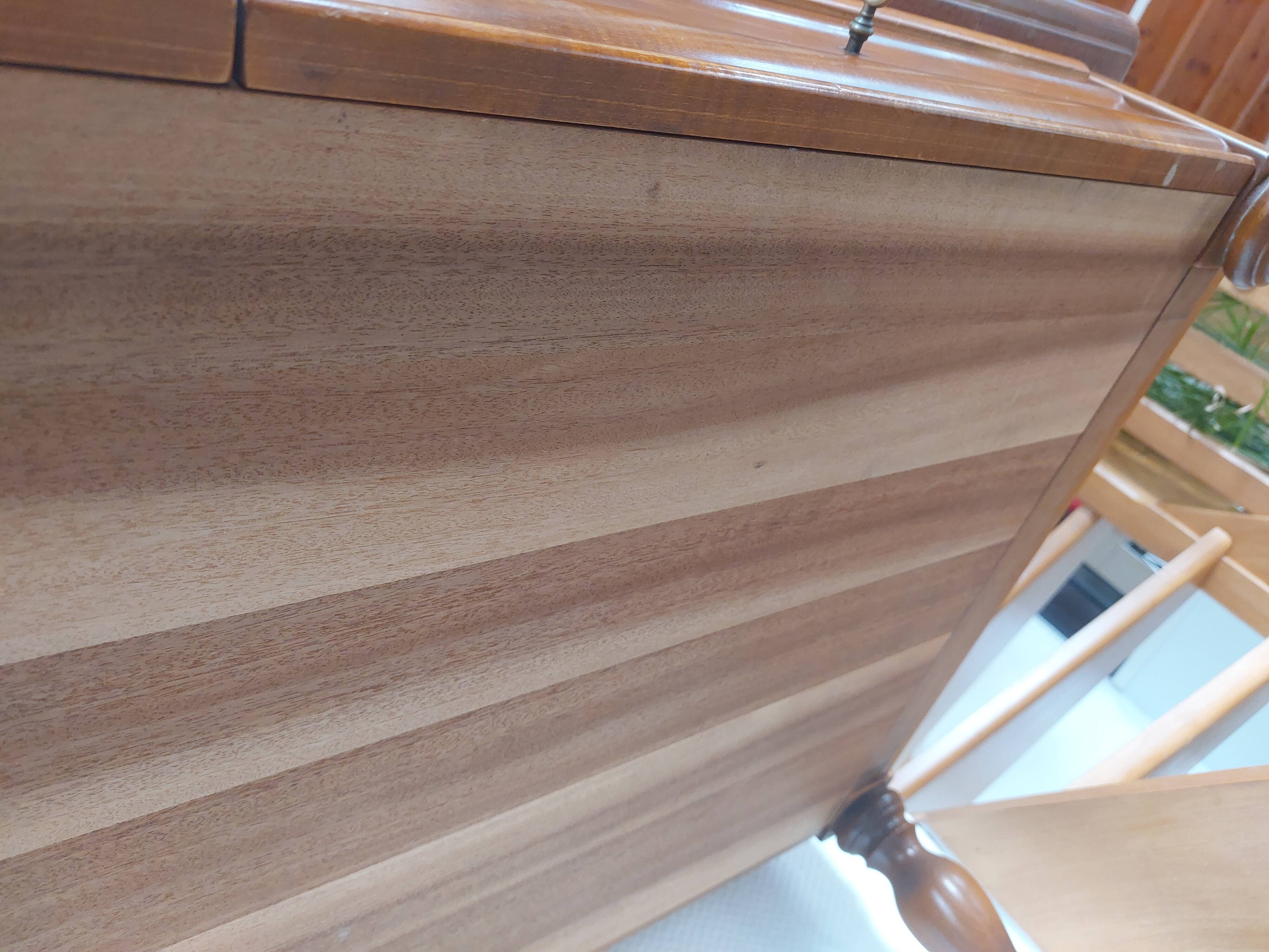 Wooden desk, leather top, extensions