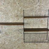 60s 70s oak string shelf module by Kajsa & Nils "Nisse" Strinning Sweden