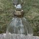 Large antique decanter for spirits – cut glass and silvered neck