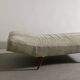 Swedish Mid Century Wooden Daybed in Teak and Beige Hide, 1960s