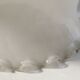 Round suspension in white opaline with serrated edges electrified