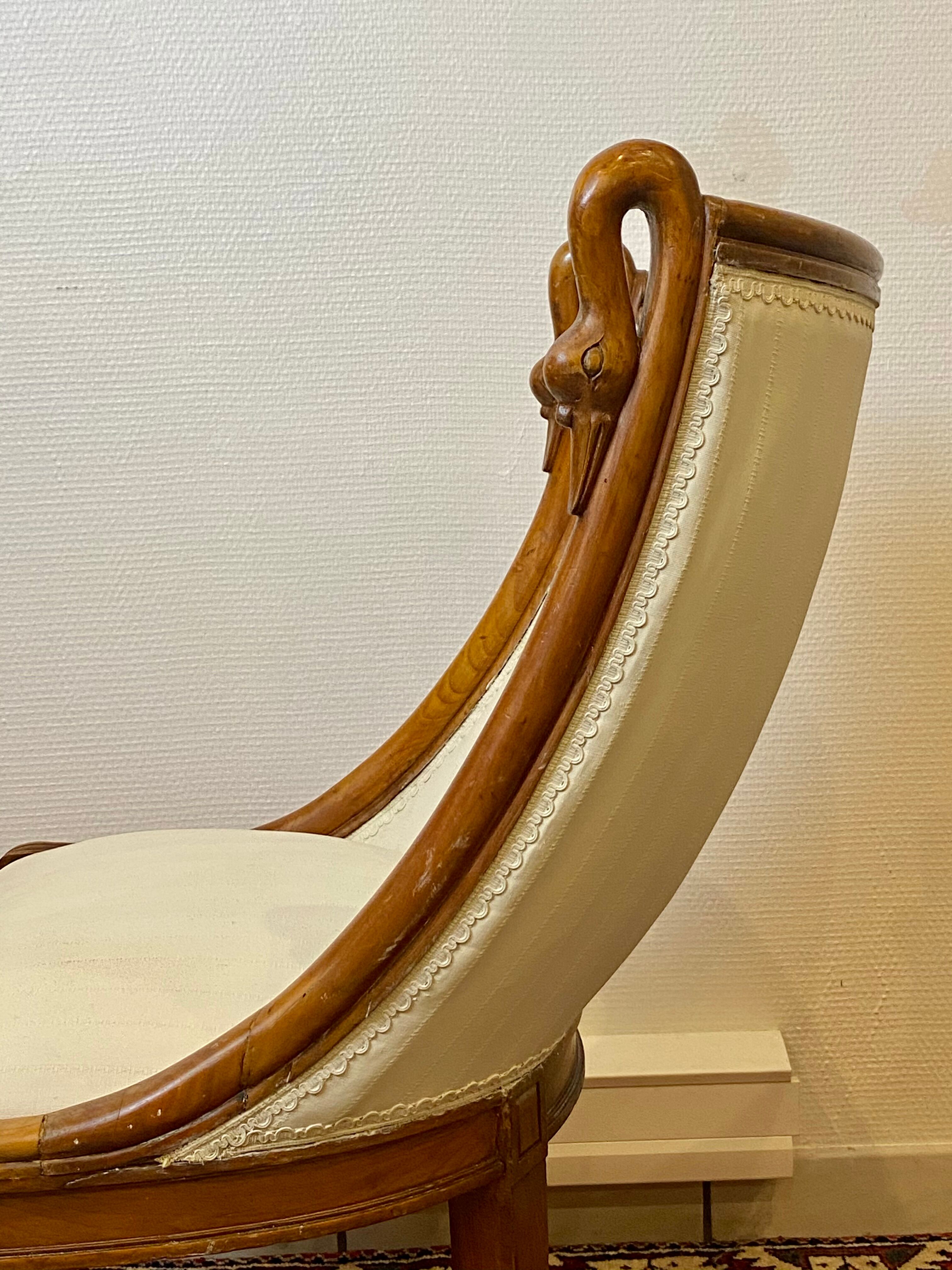 Pair of Chairs Rising Swan Collar Restoration Period
