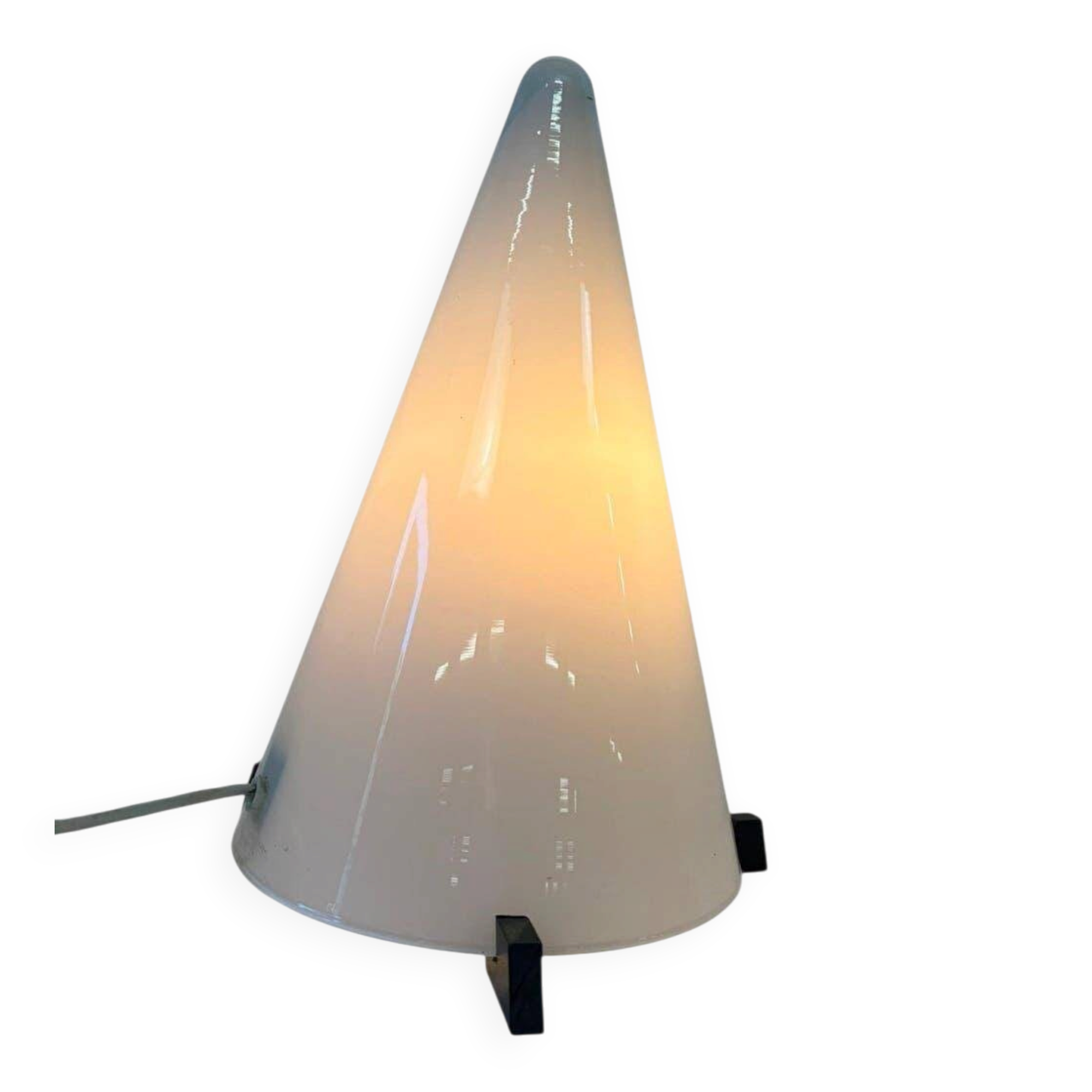 Vintage glass table lamp teepee by sce, 1990s
