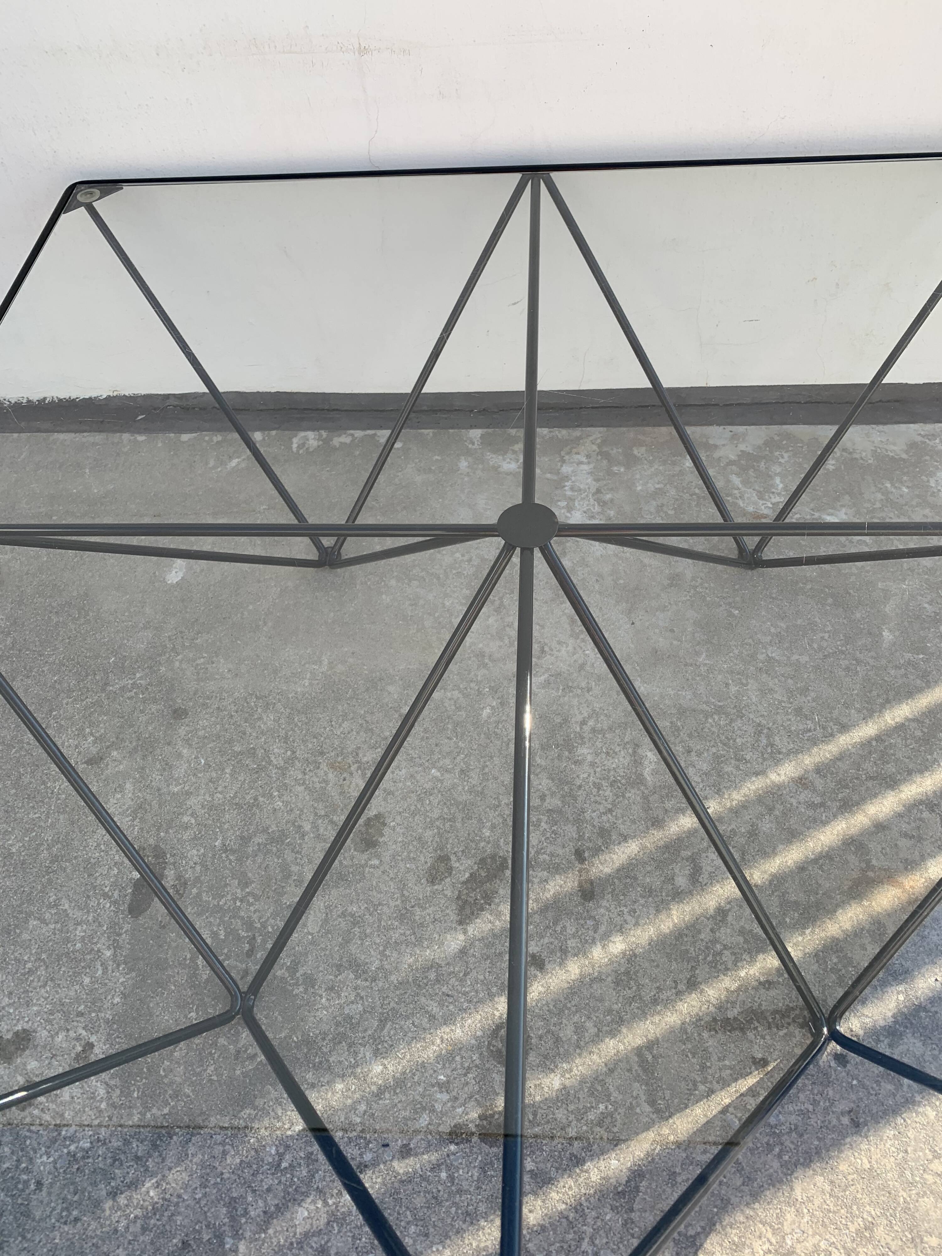 Alanda style square black metal coffee table