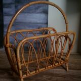 Rattan magazine holder 50s