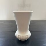 Small ribbed white vase