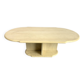 Vintage oval travertine coffee table, 1980s