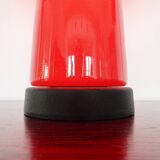 Glass table lamp in red and white glass by Hiemstra Evolux. Netherlands, 1960's