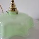 Pastel green draped opaline pendant lamp