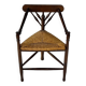 Dutch Antique Oak and Rush Chair, 1930s