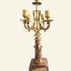 Pair of table candelabra in marble and bronze, Napoleon III style.