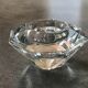 Glass table candle holder or crystal cast faceted diamond shape