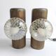 Pair of vintage solid wood lamps