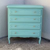 Vintage mint green chest of drawers 1950