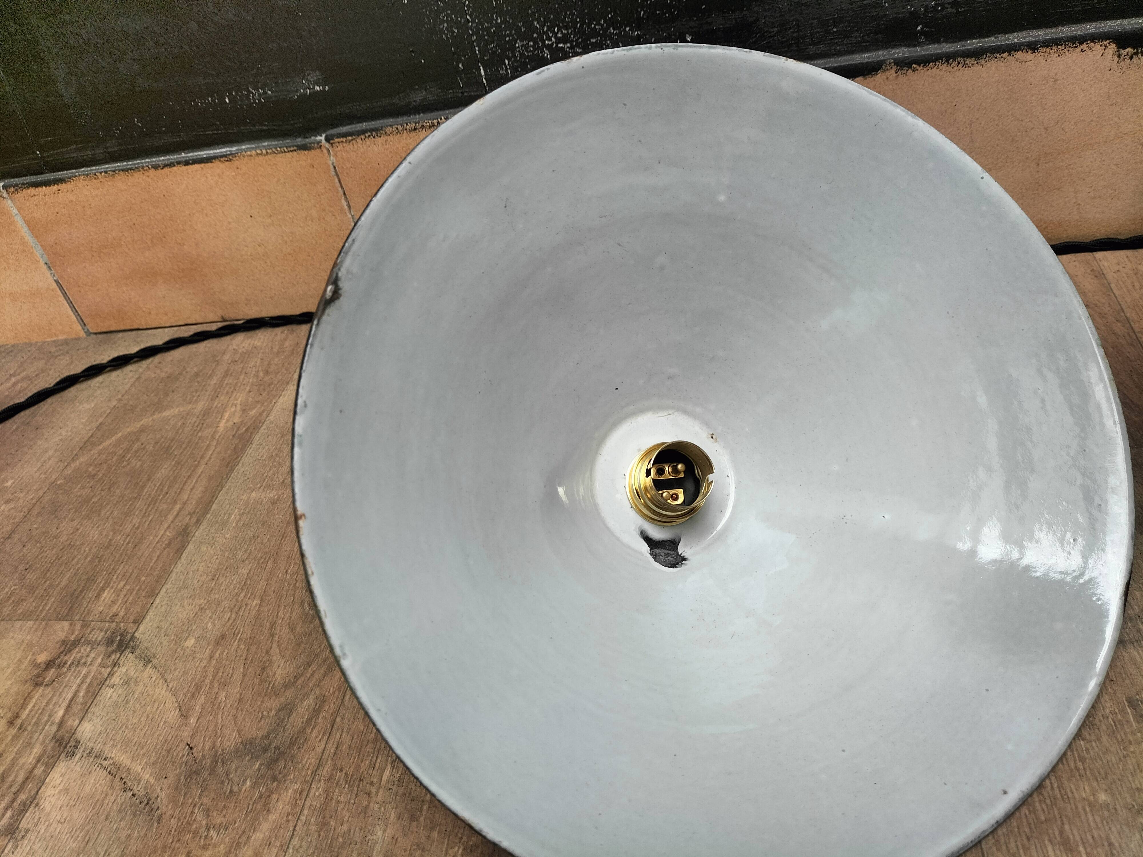 Enameled sheet metal cone pendants