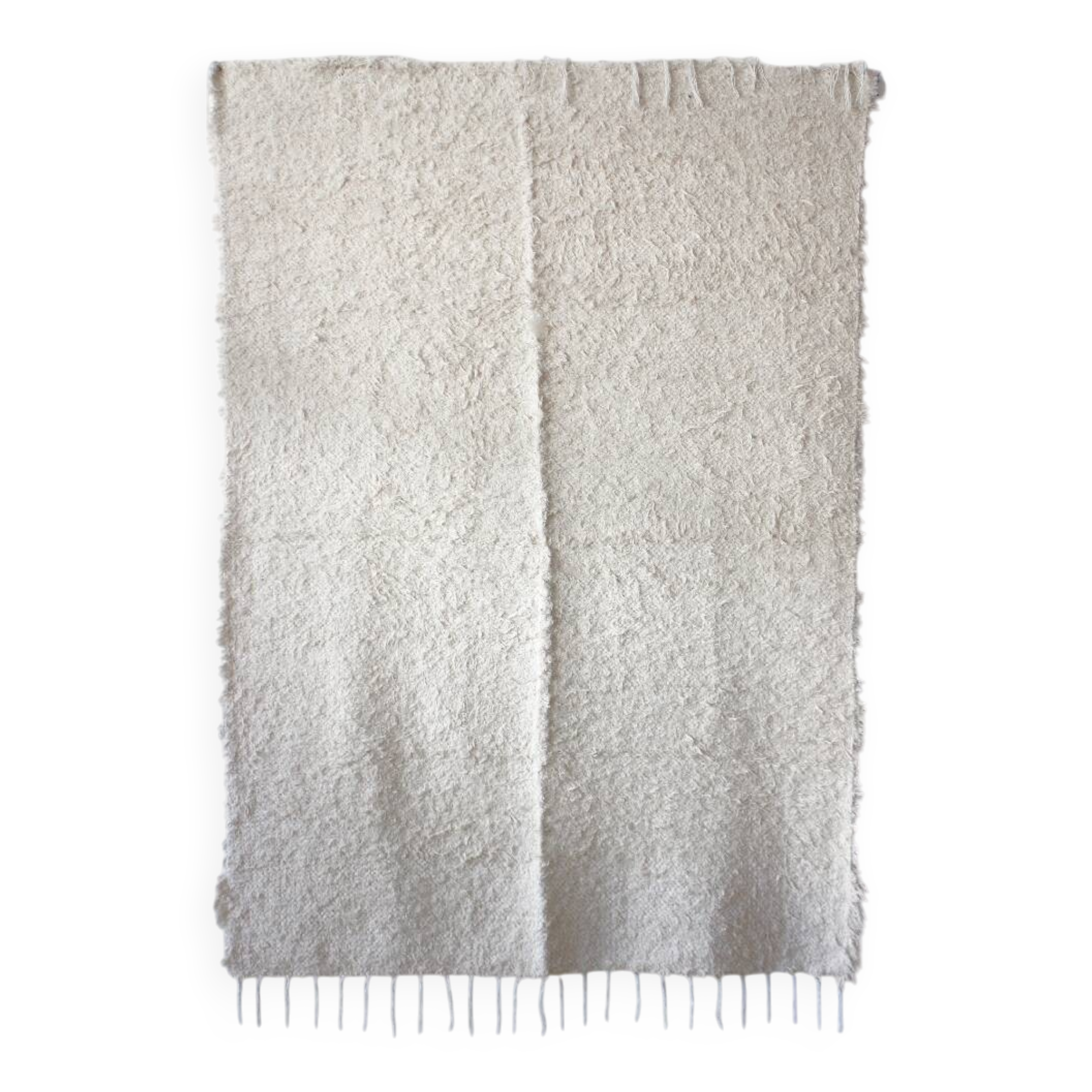 Double-layered handmade rug made from recycled cotton - hand-woven - 170 x 240 cm