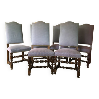 Set of 6 Louis XIII chairs