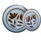 Longchamp stoneware chocolate flower plate duo