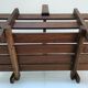 Solid wood log basket with vintage slats