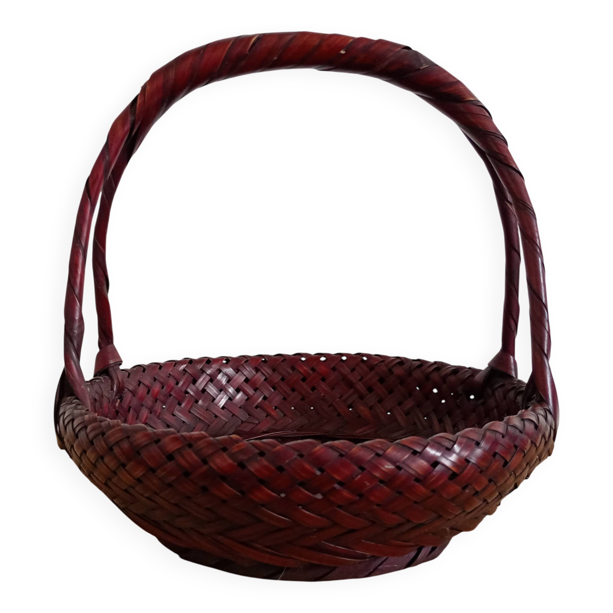 Japanese woven bamboo basket. Ikebana