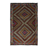 Grand kilim vintage d'Usak, 293 x 198 cm, laine 100 %, tissé à la main – un