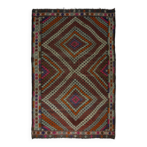 Grand kilim vintage d'Usak, 293 x 198 cm, laine 100 %, tissé à la main – un
