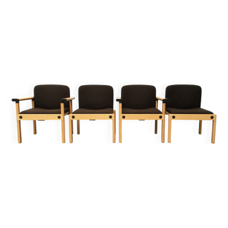 Mid-century Series 77 armchairs by Gerd Lange for Schlapp Möbel, 1970s, set of 4.