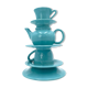 Blue tea cups stack vase, italy 1980s