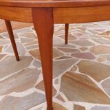 Extendable round table Teak by Tricoire & Vecchione for TV cabinet Paris 1960