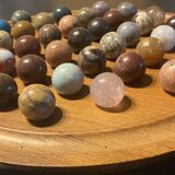 Solitary game of Madagascar, semi-precious stones, rosewood