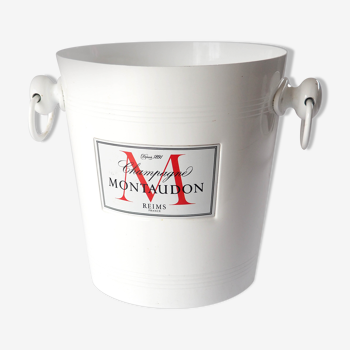 Champagne bucket in white lacquered aluminum