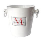 Champagne bucket in white lacquered aluminum