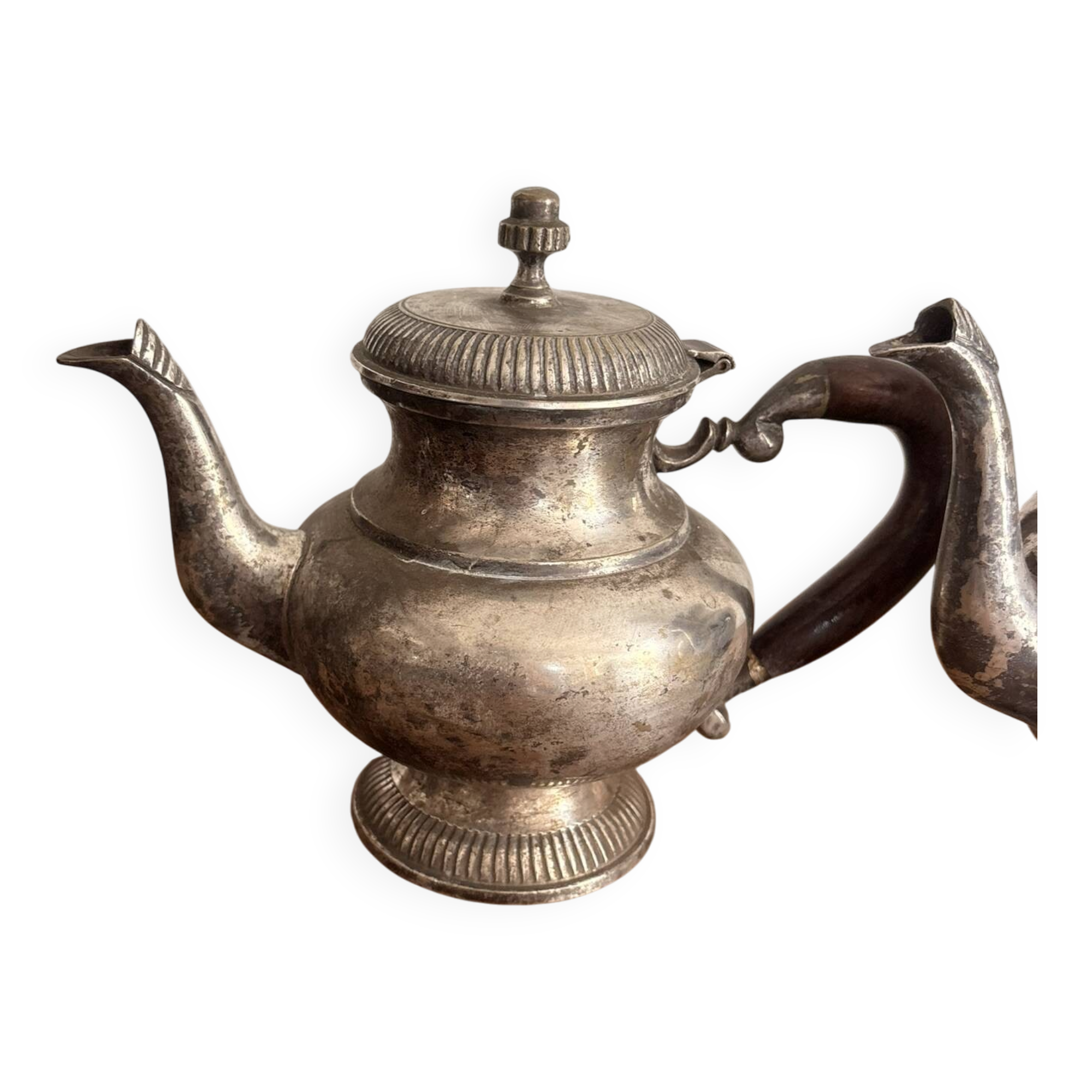 Antique Coffee Pot Teapot Louis XV Silver-Plated Metal 20th Century Coffee Set