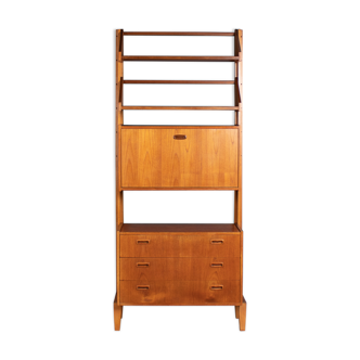 Retro danish 1960s teak wall system ladder system shelving bookcase