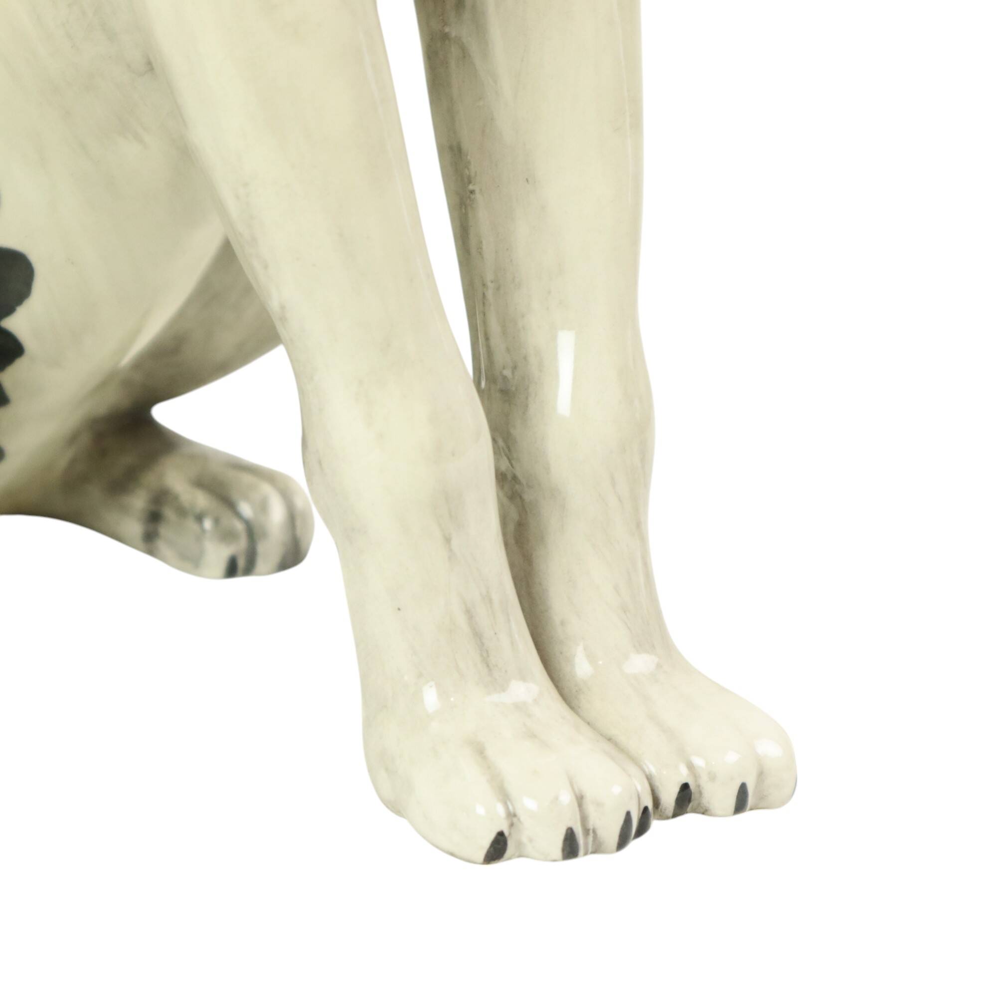 Statue de Chien Vintage Sculpture Craquelé Céramique Italie 31cm