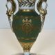 Pair of Empire Style Porcelain Vases, Decorated with Swans and Bundles