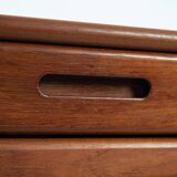 Danish teak Dyrlund credenza with visible joints, drawers and doors