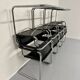 Lot 8 chaises tubulaire style MG5 Grassi en cuir noir vintage 1980