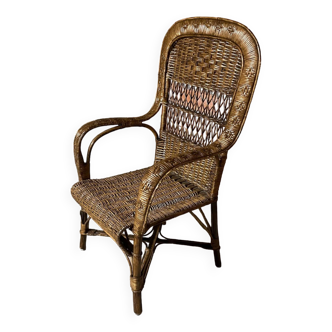 Grand fauteuil en rotin